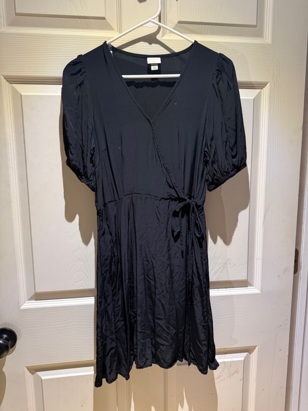 a new day Black Wrap-Front Mini Dress